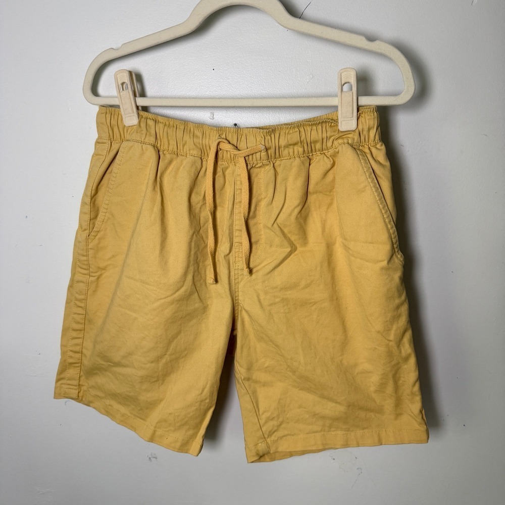 Katin Mens Cotton Twill Yellow Surf Sun Sand Hybrid Shorts Size Med Drawstring
